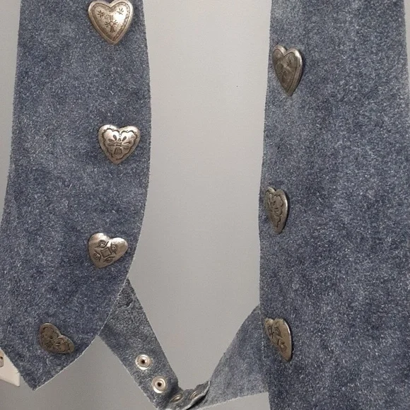 Coastal Cowgirl Suede Backless Heart Shaped Button Halter Waist Coat Vest - Picture 4 of 8